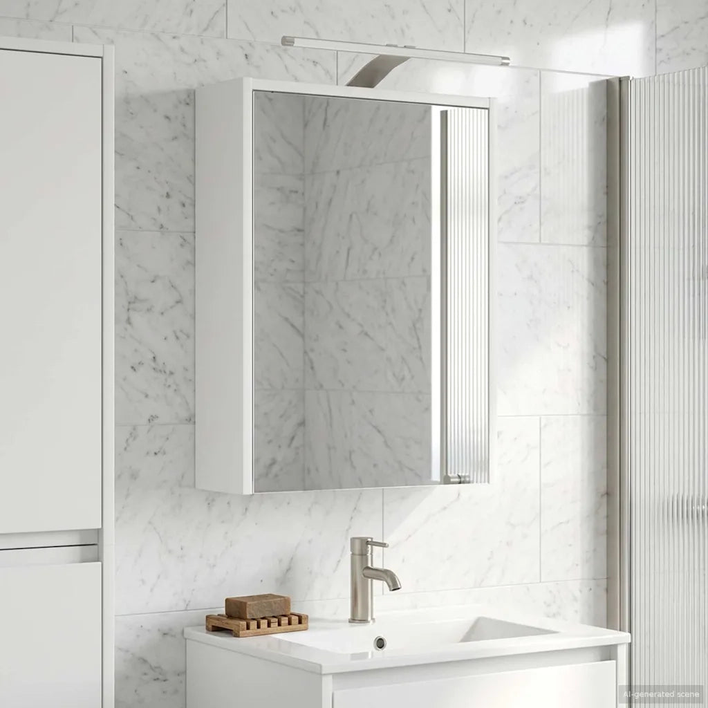 Mobiletto per specchio da bagno Bianco 43 x 16 x 62.5 cm 889143