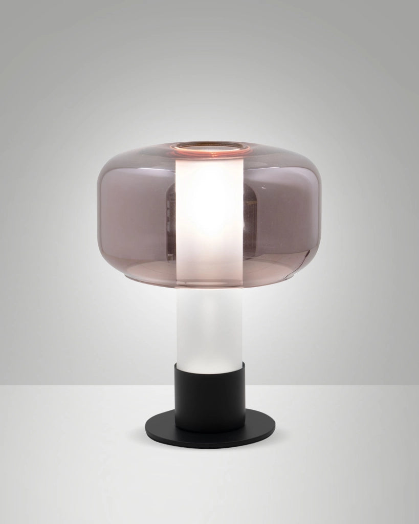 Lampada da Tavolo Flick Ametista, Struttura in Metallo e Vetro Borosilicato, Dimmerabile al Tocco, Attacco E14 15W, IP20 - Flick