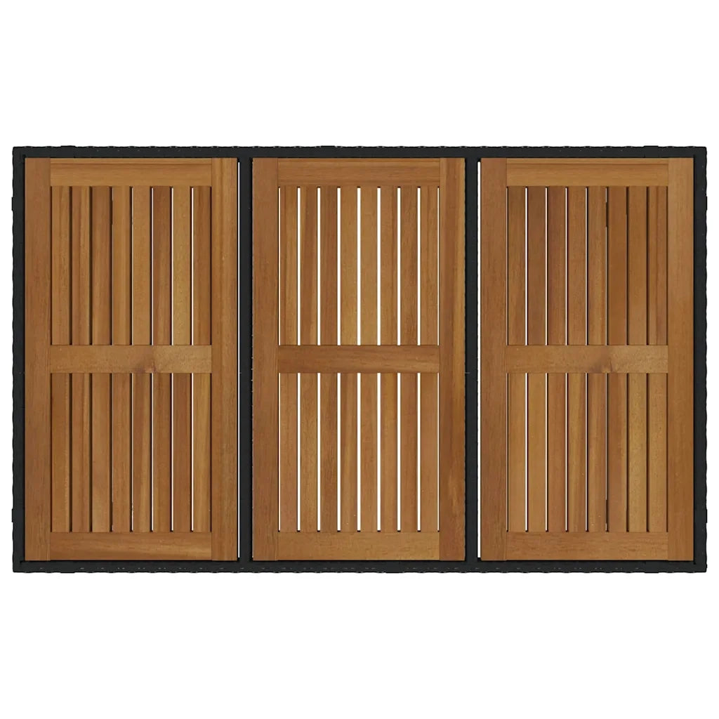 Set da Pranzo per Giardino 5 pcs Nero polyrattan 3365406