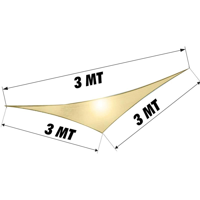 VELA OMBREGGIANTE TRIANGOLARE MT 3X3X3 COLOR ECRU IDROREPELLENTE