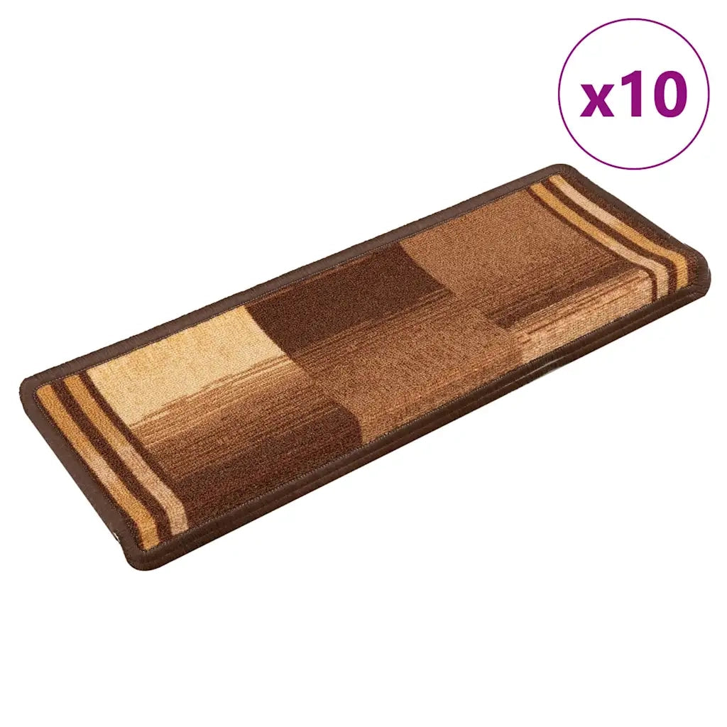 Tappetini per Scale Autoadesivi 10 pz 65x25 cm Marroni cod mxl 78615