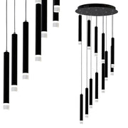 Lampadario LED Milagro Carbon ML6161 nero Ø45 12W 12 luci
