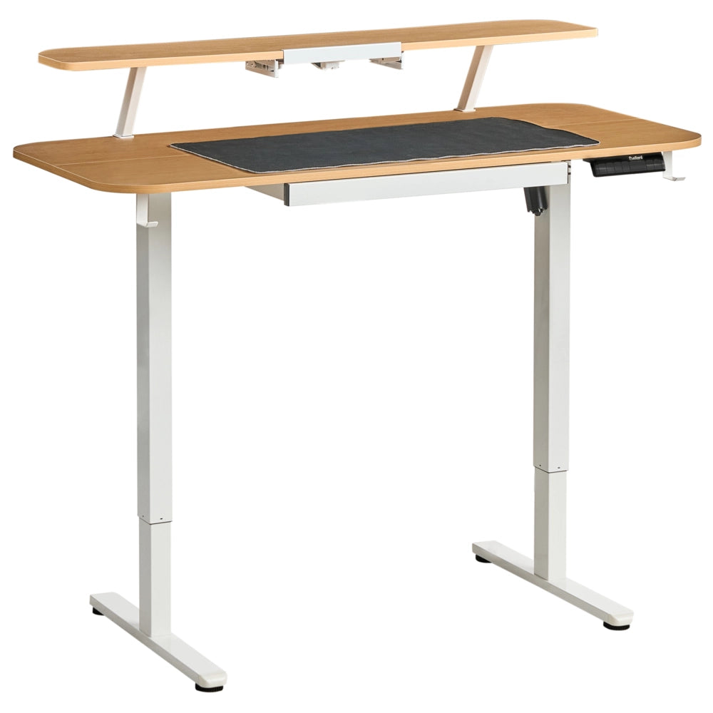 Lampada da tavolo elettrica regolabile Marrone chiaro Piano in acciaio bianco con gambe 120 x 60 Stand and Sit Home Office Stand and Sit Tappetino per mouse Design scandinavo moderno