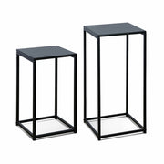 Set di 2 tavolini neri  per salotto, nero