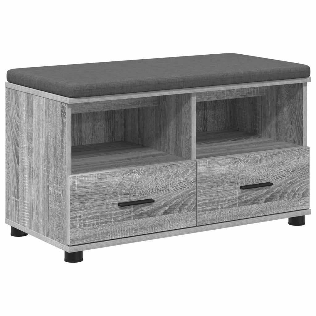 Panca per ingresso con cuscino-Sgabello-Panca da Corridoio Grigio Sonoma 80 x 38 x 46 cm 718418