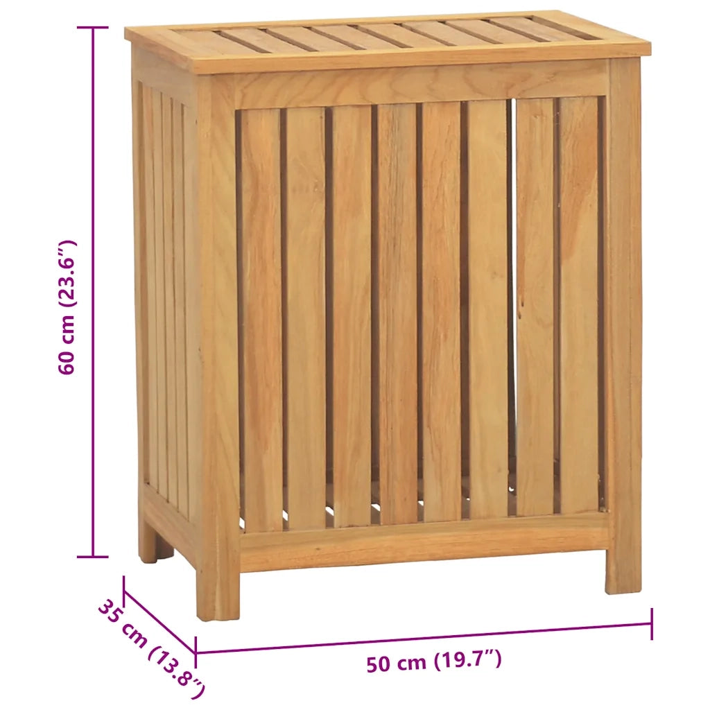 Cesto del Bucato 50x35x60 cm in Legno Massello di Teak 340759