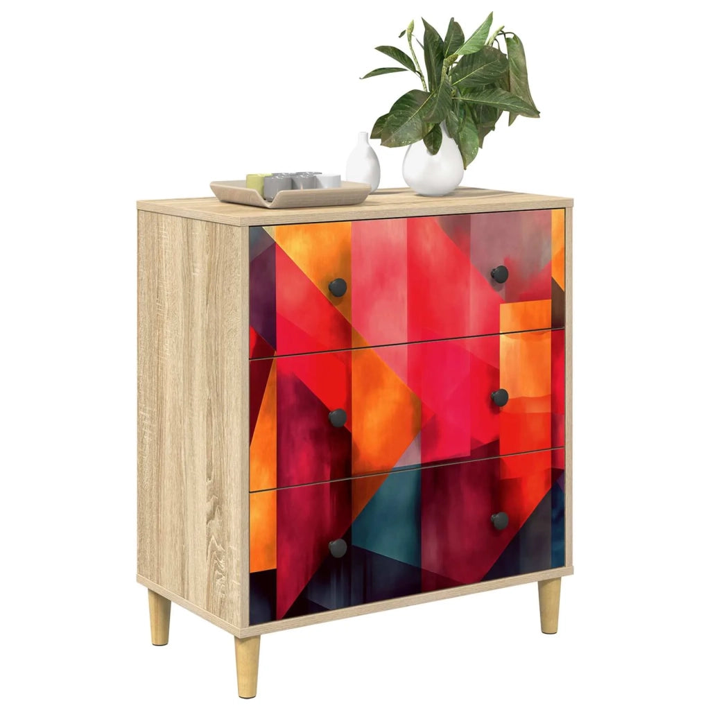 Cassettiera HEESCH Stampa a blocchi di colore 66 x 36,5 x 75 cm 8007358
