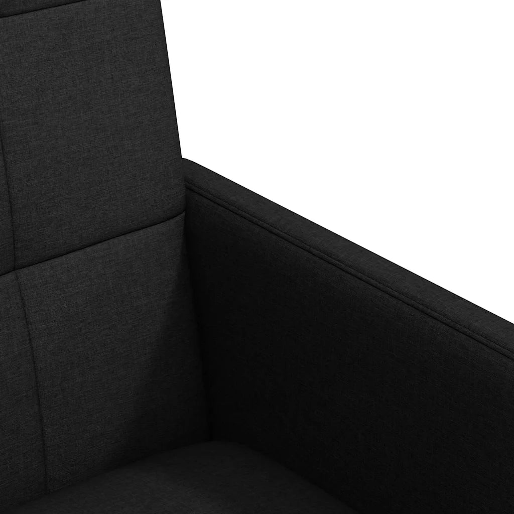 Sedie da Pranzo con Ruote 2 pcs Nero 58 x 65 x 94 cm Tessuto