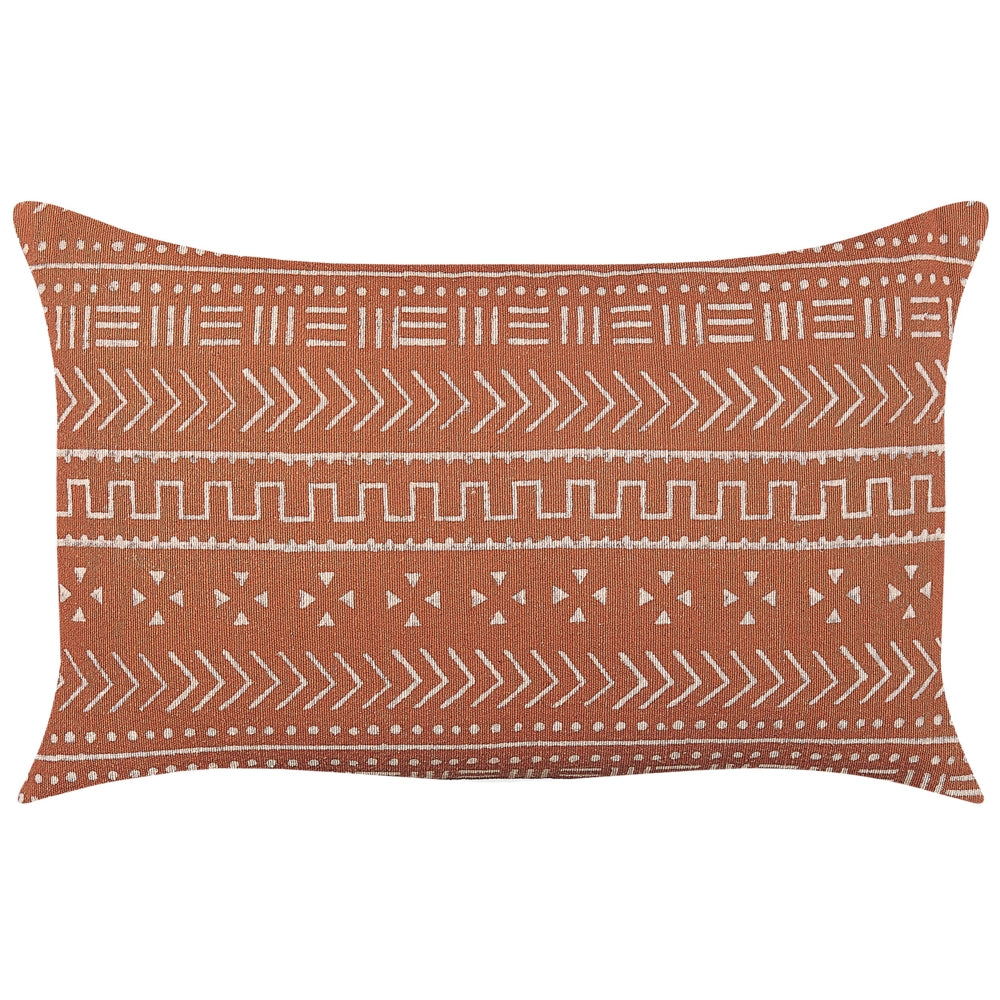 Cuscino rettangolare in cotone con motivo geometrico 35x55 cm arancione stile boho camera da letto soggiorno