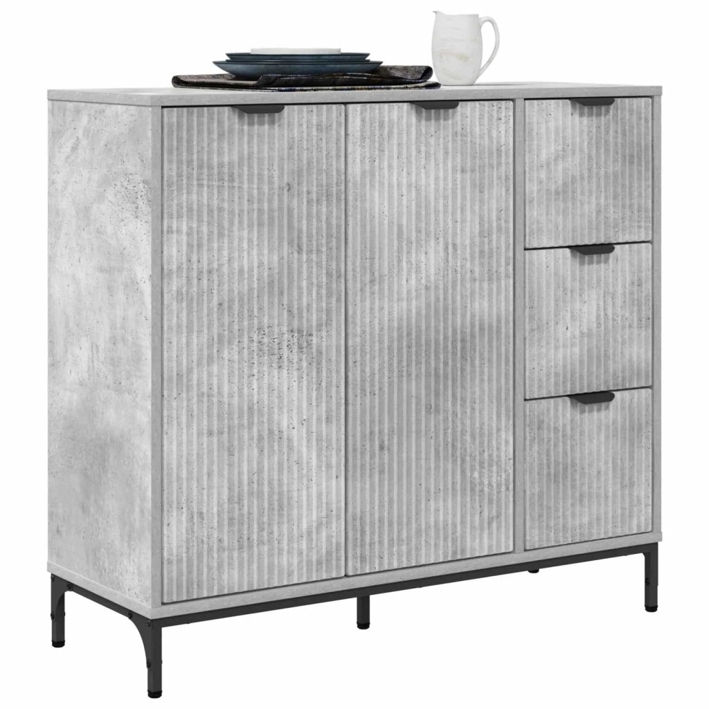 Credenza Grigio cemento 89,5 x 33 x 82 cm Legno multistrato 883457