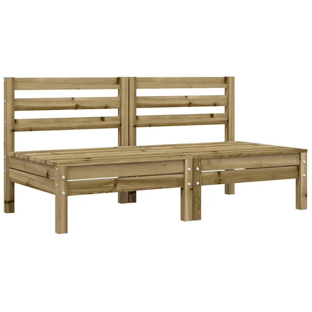 Divani Giardino Senza Braccioli con Cuscini 2pz Pino Impregnato 838164