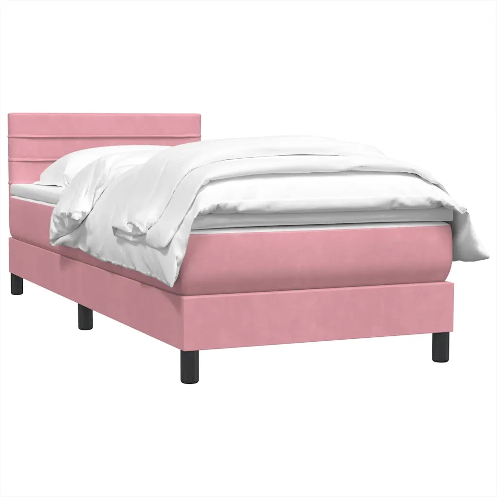 Giroletto a Molle con Materasso Rosa 90x210 cm Velluto 3316292
