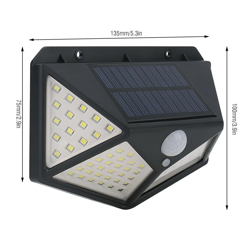 Trade Shop - 4pcs Lampada Luce Faretto Faro Esterno Energia Solare 100 Led Sensore Movimento -