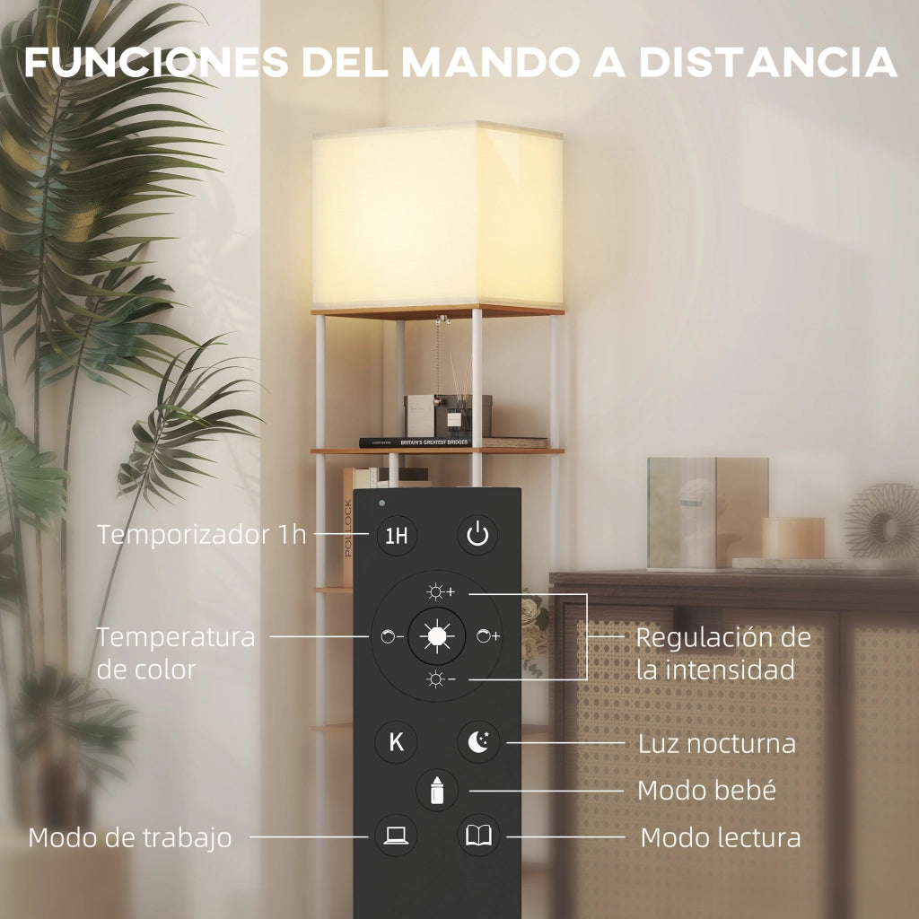 Lampada da Terra con Scaffali ¨C zephmum ¨C Temperatura Colore Regolabile 3000K-6500K