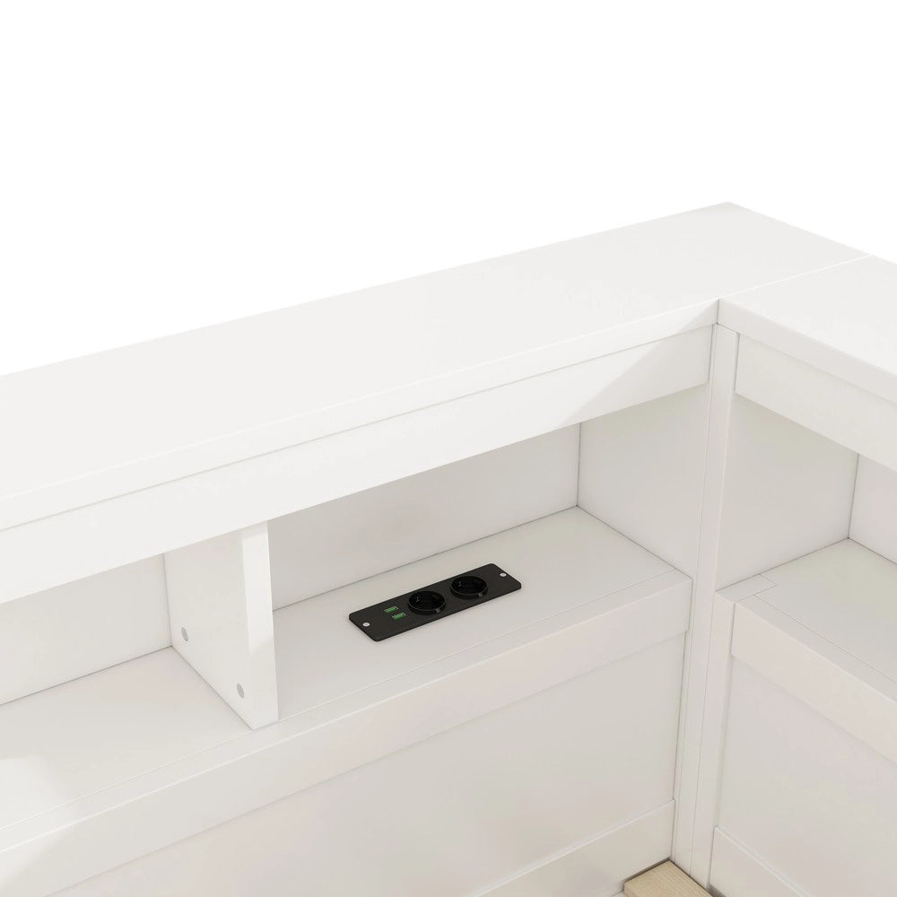 Letto Divano con Contenitore e Doghe ¨C MINIMAL ¨C Bianco 140x200