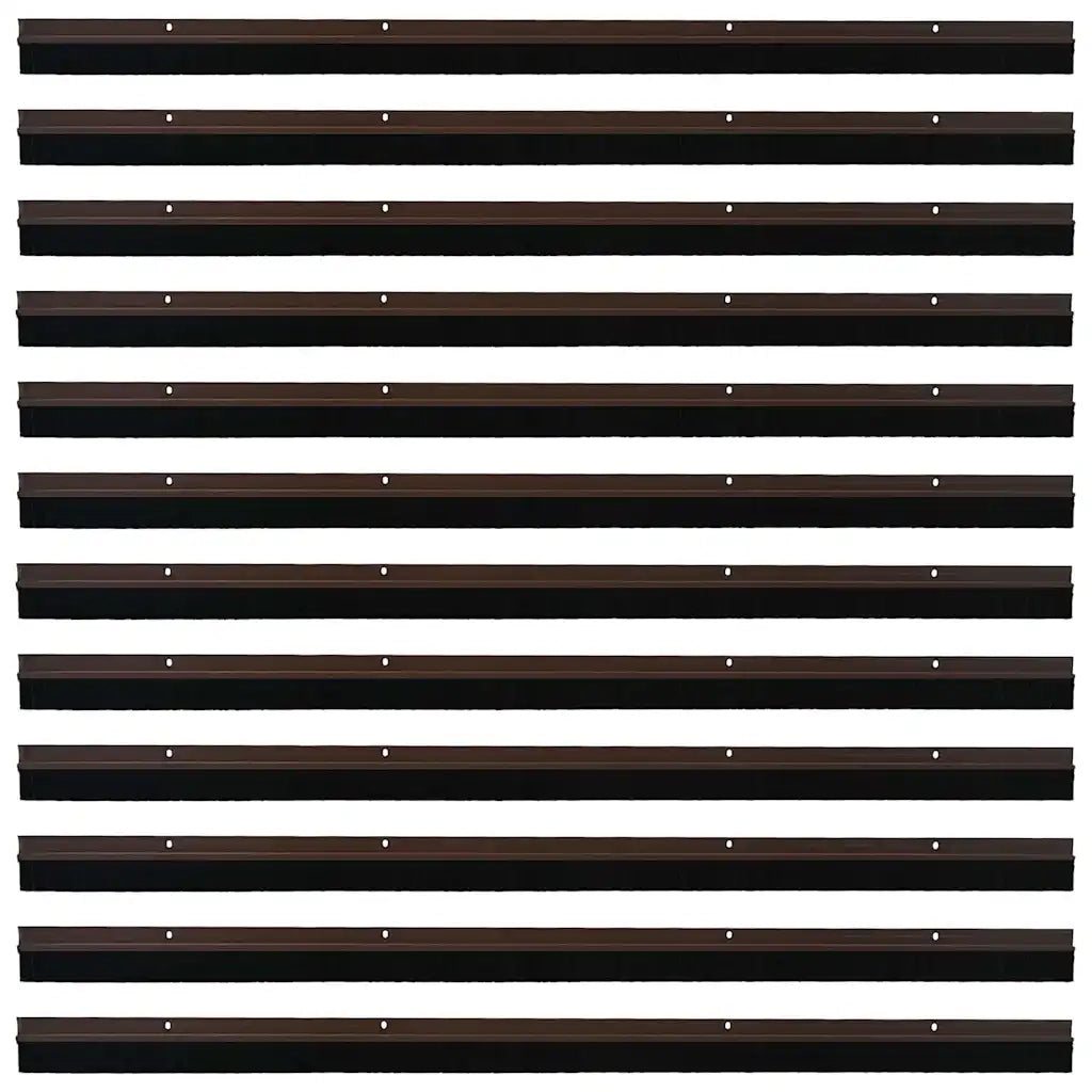 Spazzole per porte a vite 12 pcs Marrone 100 cm