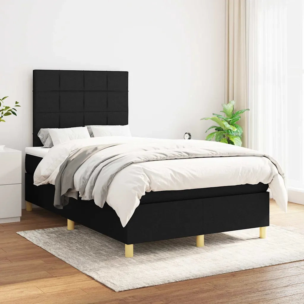 Giroletto a Molle con Materasso Nero 120x190 cm in Tessuto 3269932