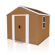 Capannone Da Giardino In Acciaio 180x96x194cm Con Finestra Porta Serrabile E Prese D Aria Senza Piatto Base