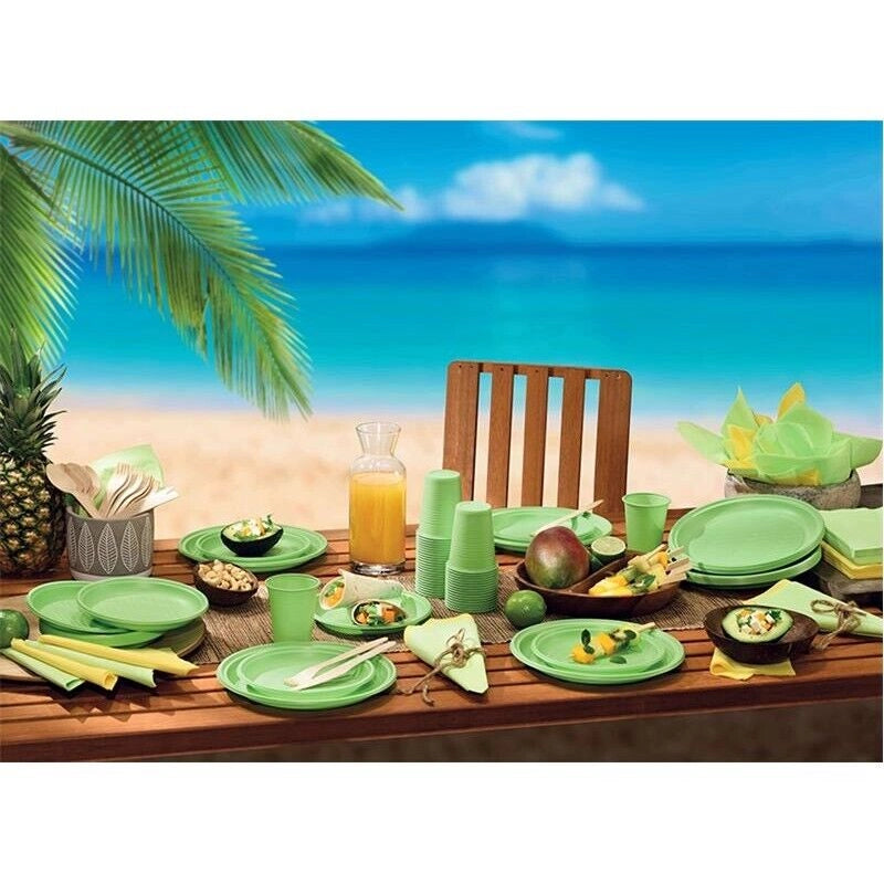 MAURY'S BIOPLASTIC PIATTI DESSERT DIAMETRO 17 CM 20 PEZZI IN COLORAZIONE VERDE