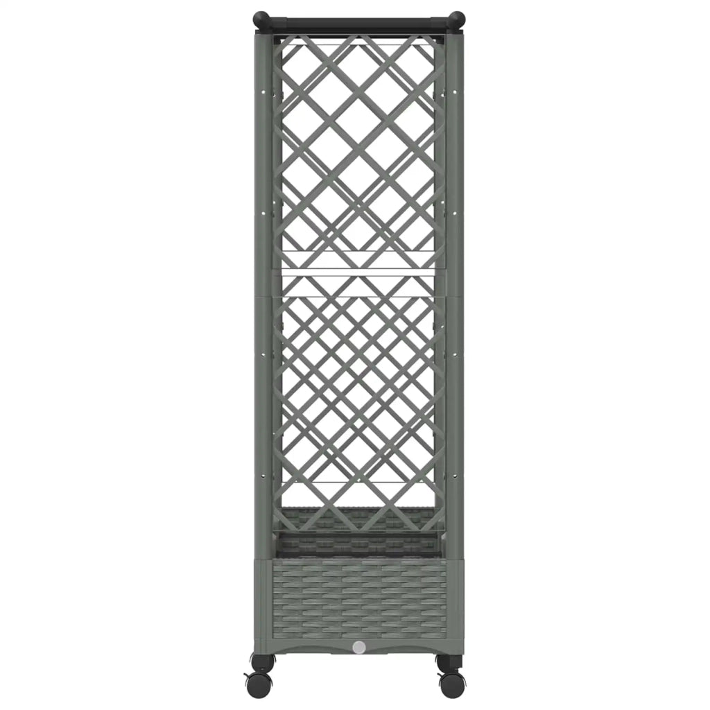 Letto Rialzato con Griglia e Tetto Grigio Chiaro PP 3423115