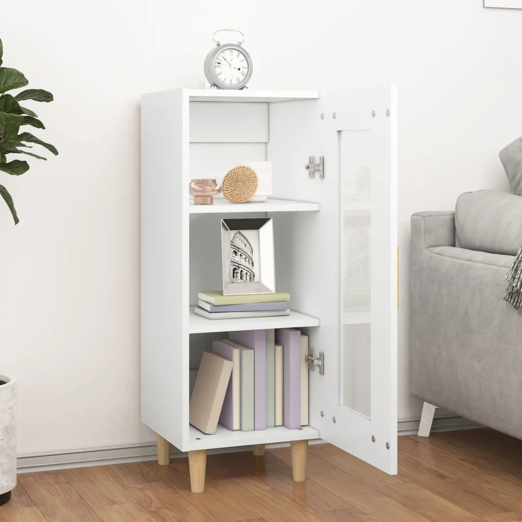 Credenza Bianca 34,5x34x90 cm in Legno Multistrato