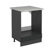 Mobile per forno da incasso R-Line Antracite rustico/Antracite 60 cm PL Marmo Vicco