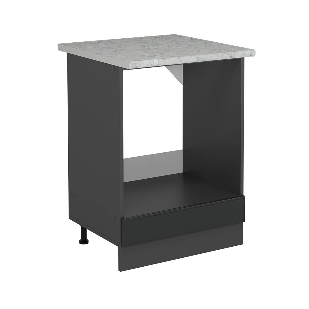 Mobile per forno da incasso R-Line Antracite rustico/Antracite 60 cm PL Marmo Vicco
