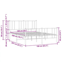 Giroletto senza Materaso con Pediera in Metallo Nero 160x200 cm 352501