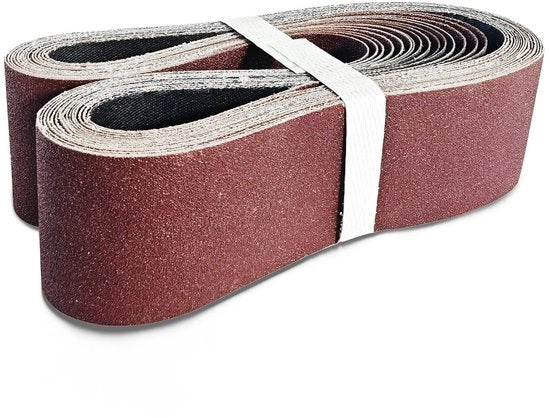 Set di cinture abrasive 20 pezzi - 100 x 915 mm - Grana P80/P120/P150/P240/P320 - Duraturo - Per macchine per cinture abrasive - Alta qualità - Carta abrasiva