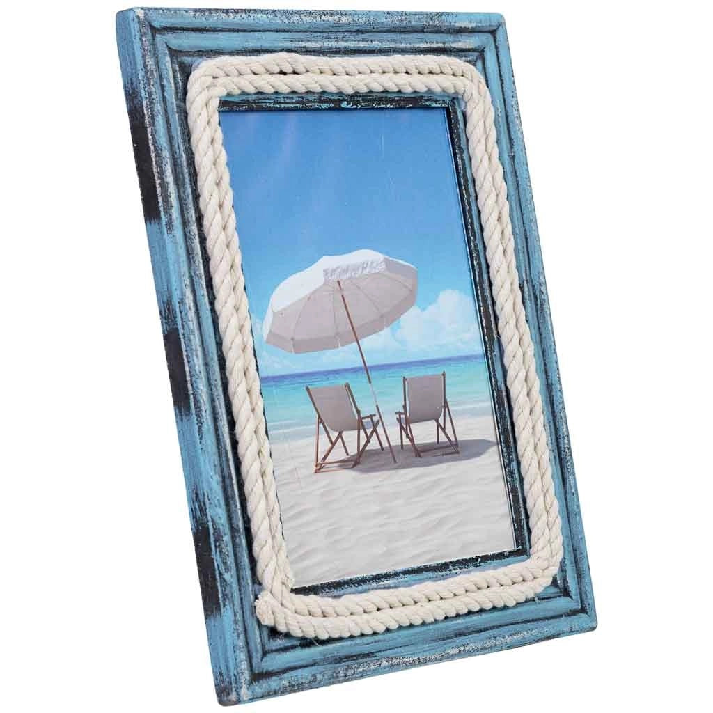 Cornice portafoto in legno blu 15x18, 20,5x2x25,5h cm