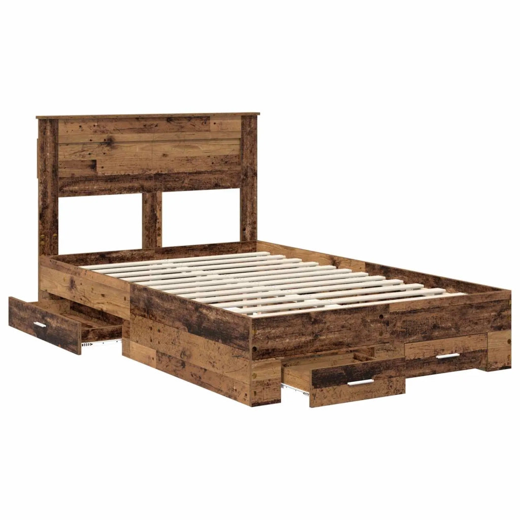 Struttura del letto con testiera-Giroletto con Testiera Legno vecchio 120 x 190 cm 657707