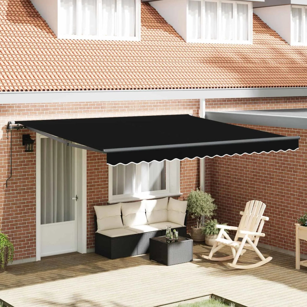 Tenda Retrattile Nero 400 × 300 cm Tessuto e Alluminio 3330597
