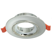 Portafaretto tondo argento brillantini foro incasso 75mm luce soffitto LED GU10 GU5.3 SILVER