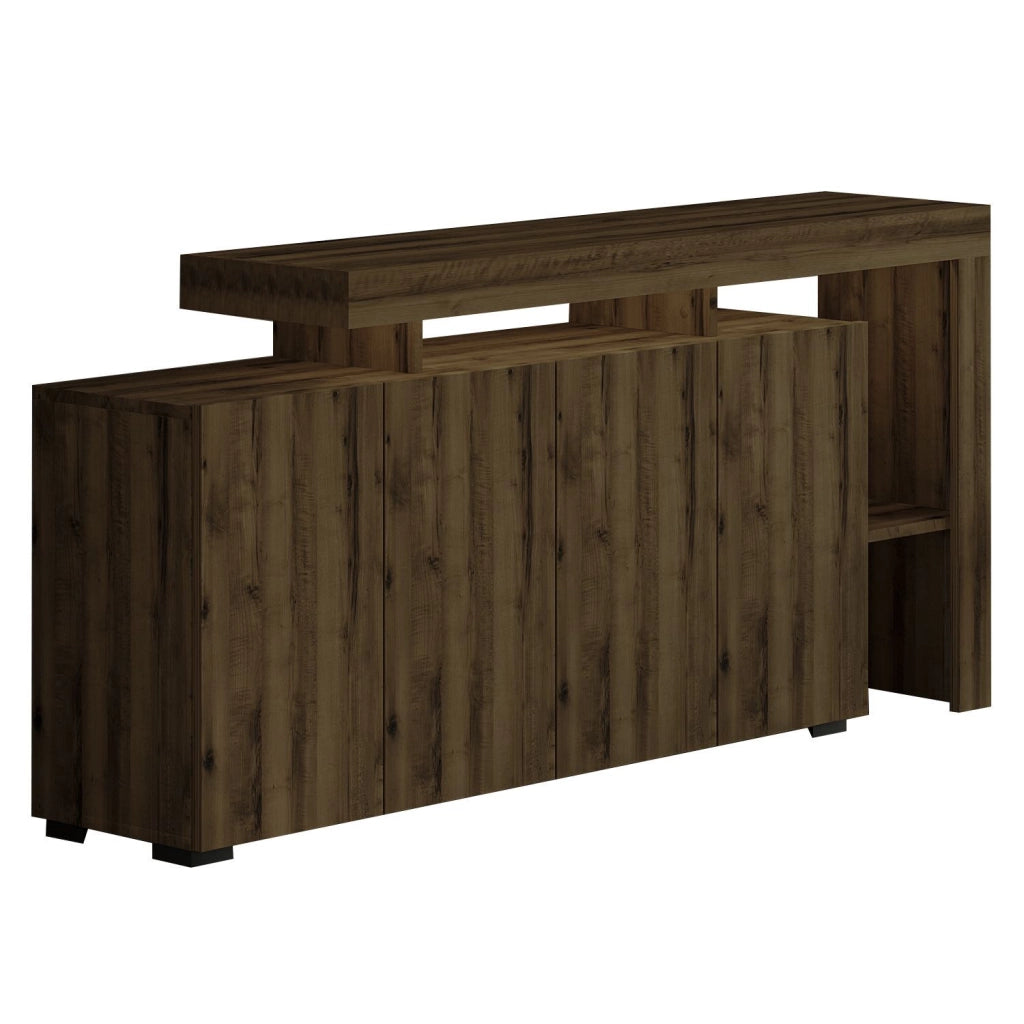 Credenza in legno "Beliz" - 170 x 35 x 80 cm - Noce antico