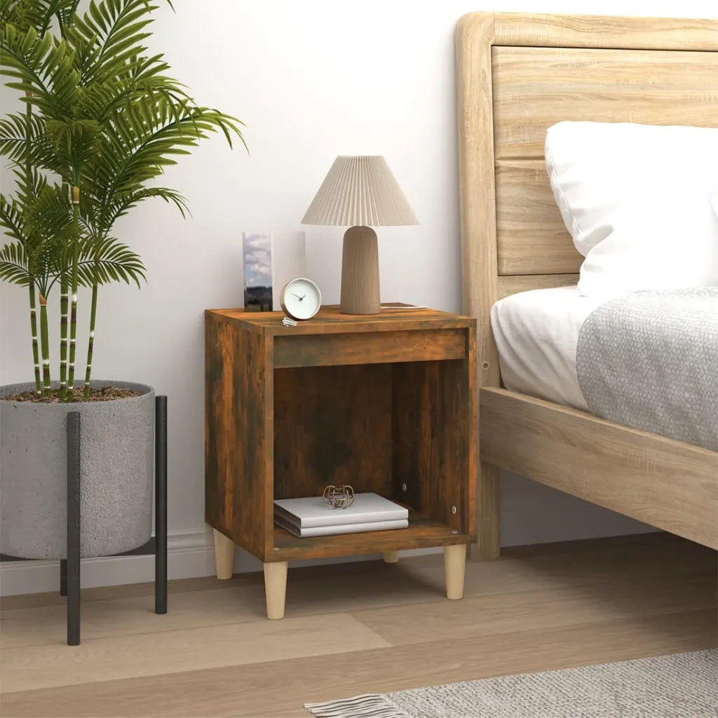 Comodini 2pz-Set di 2 Tavolino da notte Rovere Fumo 40x35x50 cm 505111