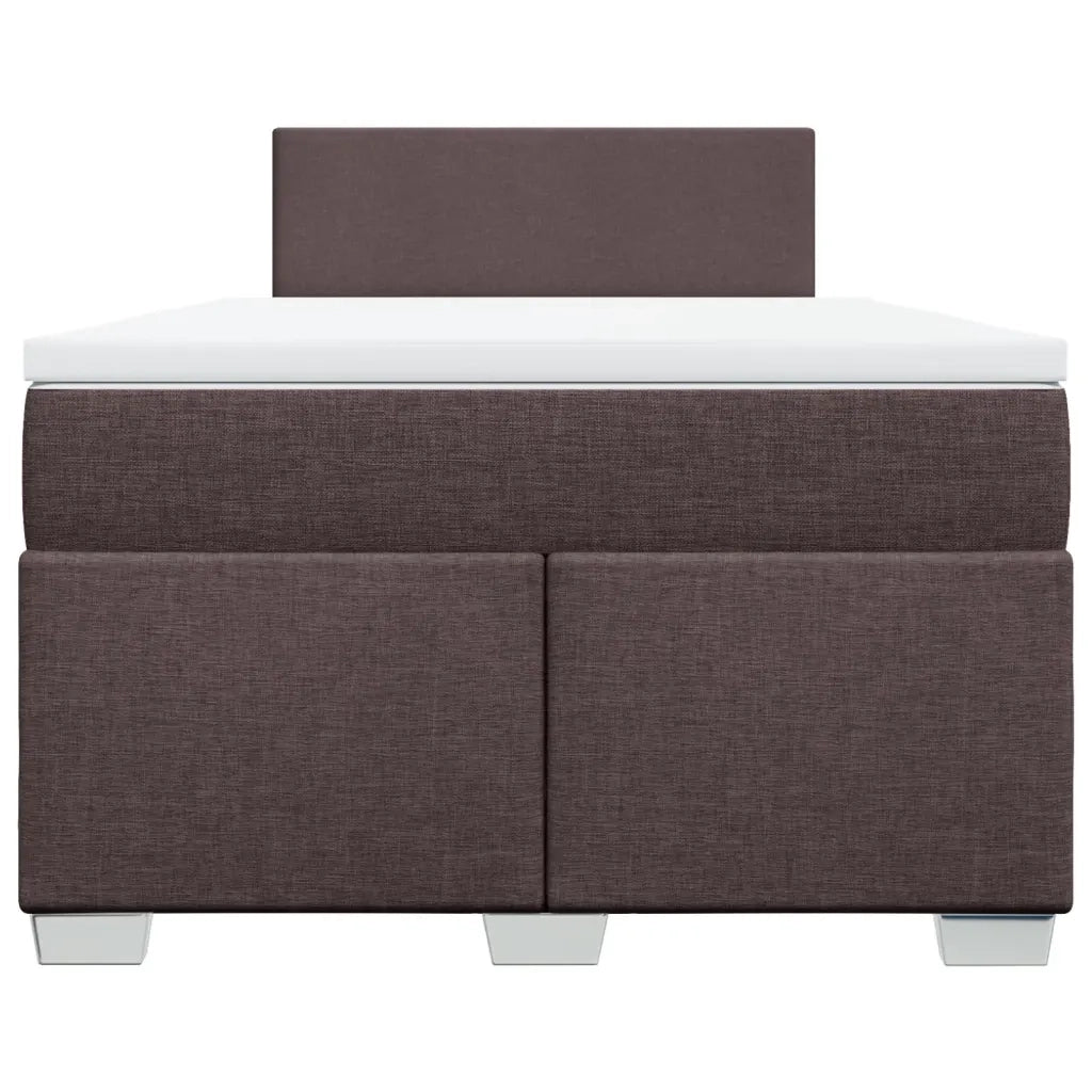 Giroletto a Molle con Materasso Marrone Scuro 120x190cm Tessuto