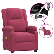 Poltrona Elettrica Massaggiante Reclinante Rosso Vino Velluto cod mxl 31752