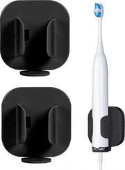 Sostegno per Spazzola Dentale - Sostegno per Spazzola Dentale Elettrica - 2 pezzi - Appeso - Adatto per Oral B - Universale - Montaggio a Parete - Nero