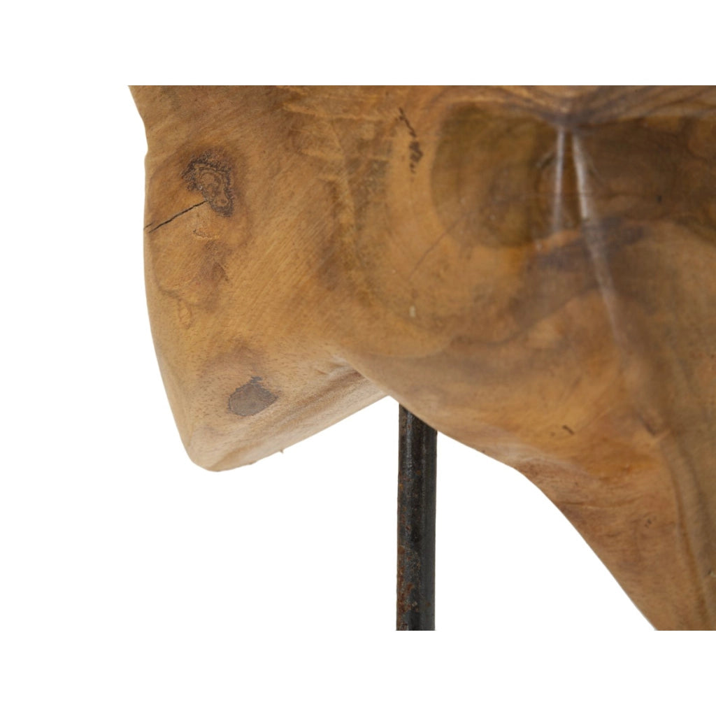 Scultura Stella, Marrone, Legno, 28x12x42 cm