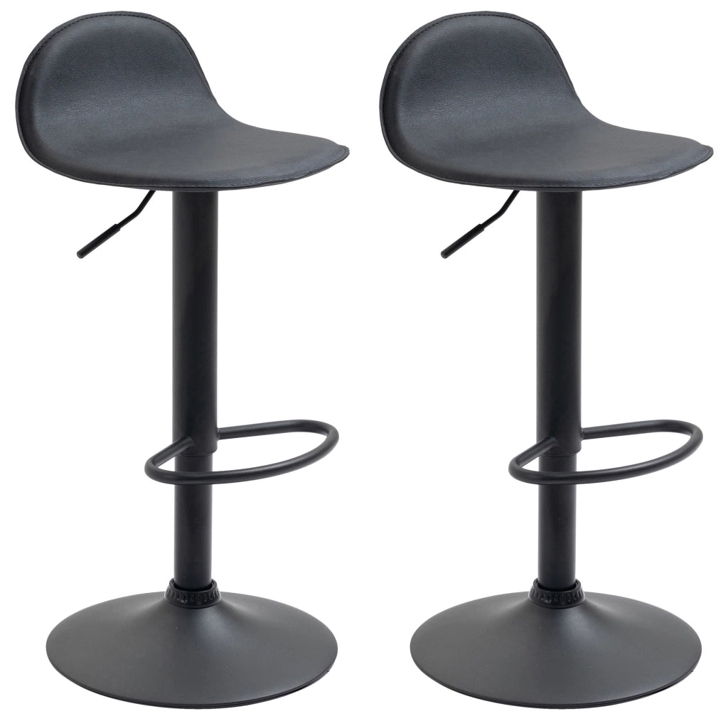 Set 2 Sgabelli Alti Lana in Similpelle nero,nero