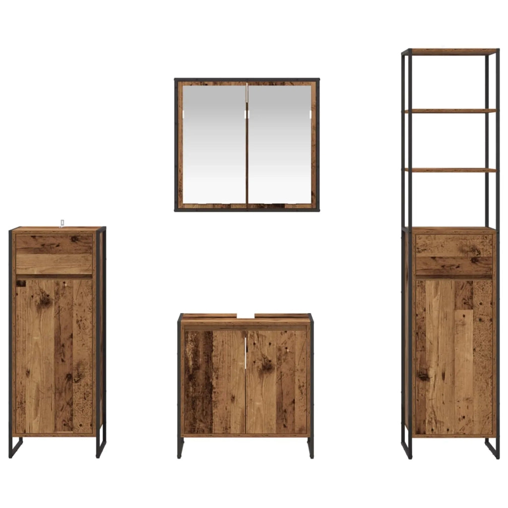 Set di mobili per il bagno Legno vecchio Legno multistrato