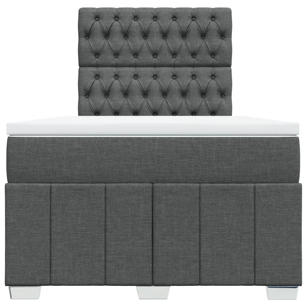 Giroletto a Molle con Materasso Grigio Scuro 120x190cm Tessuto 3291615