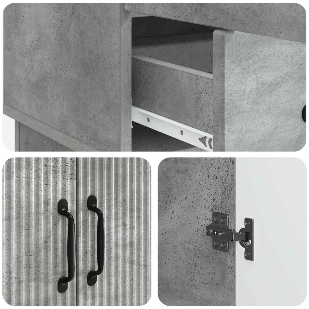 Credenza Grigio Cemento 66 x 34,5 x 92 cm Legno ingegnerizzato