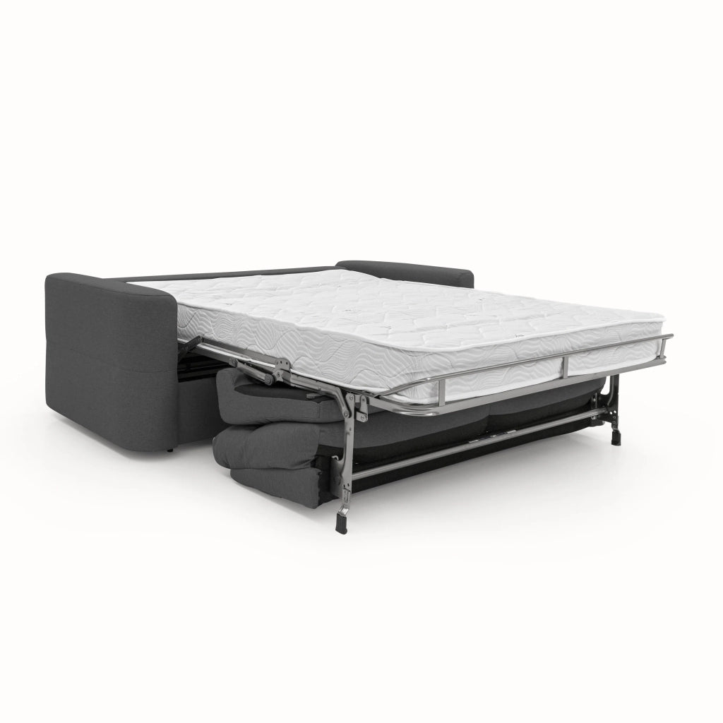 Cupido Divano letto con morbido schienale alto in tessuto impermeabile simil cotone T13 202 cm (mat. 140x197) antracite