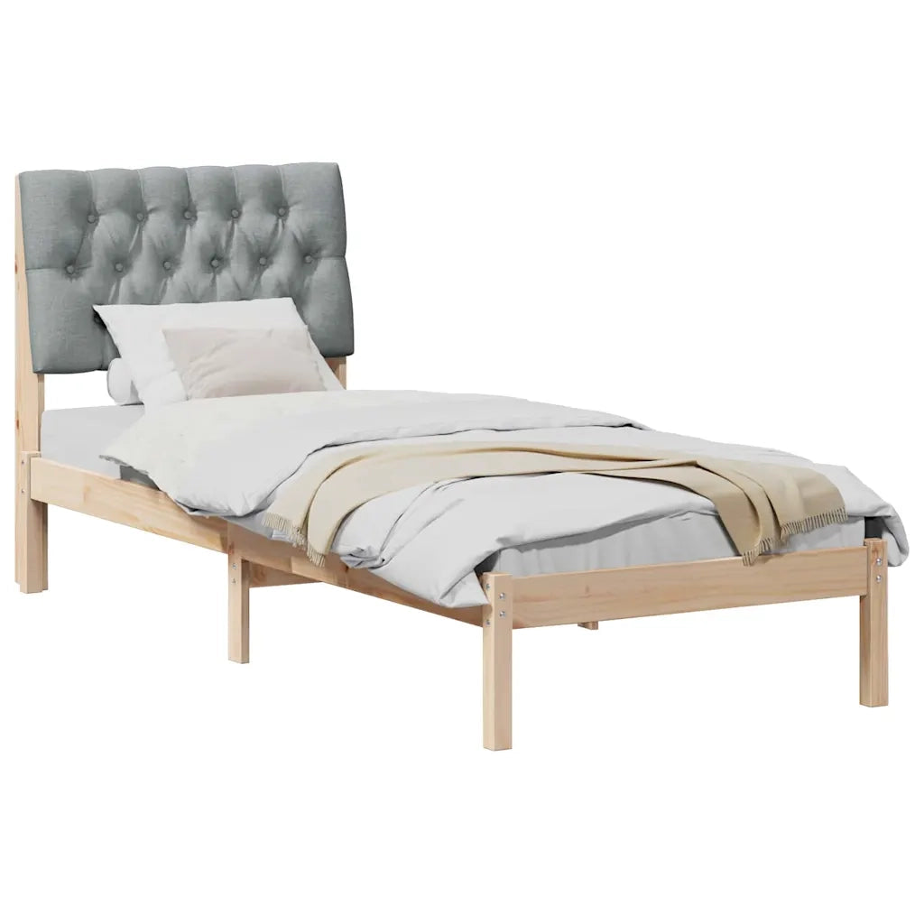 Letto con Testiera Rivestita con testiera Marrone 75 x 190 cm 878859