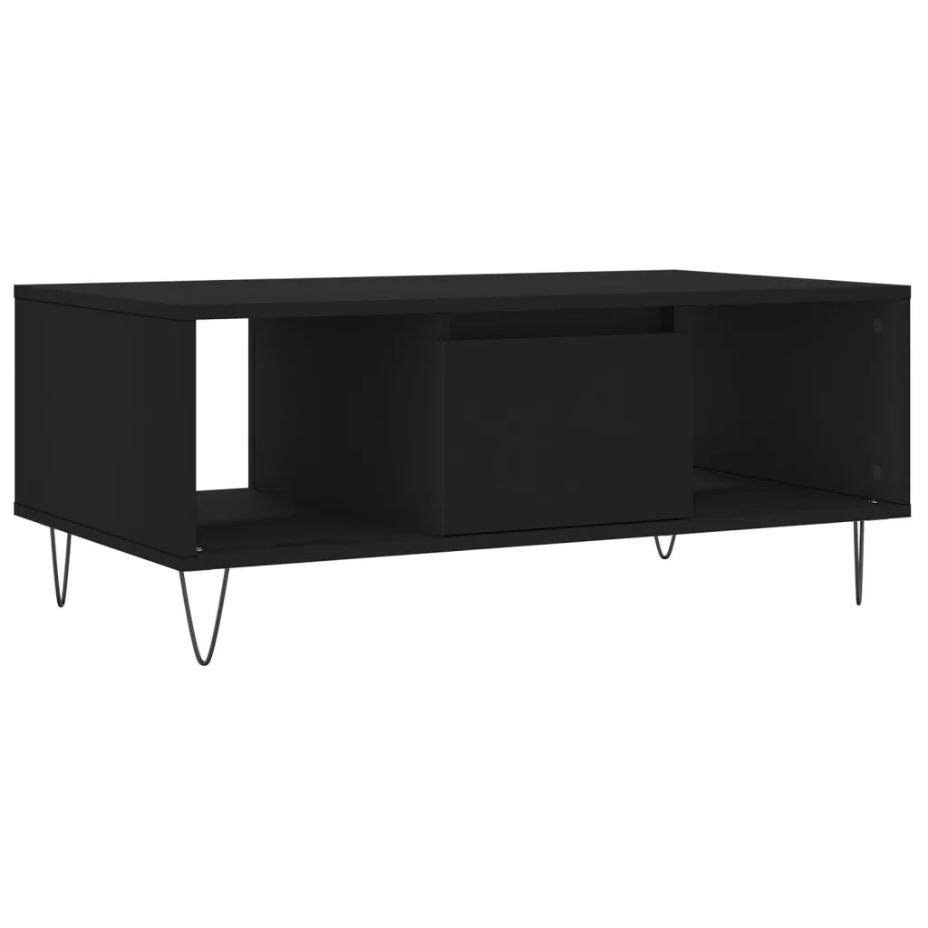 Tavolino da salotto | Tavolino da caff¨¨ | Tavolino da Soggiorno Nero 90x50x36,5 cm in Legno Multistrato