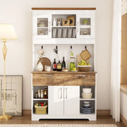 Buffet da Cucina con Vetrina, Cassetti e Ganci ¨C MINIMAL ¨C Bianco, 106x39x176,5 cm