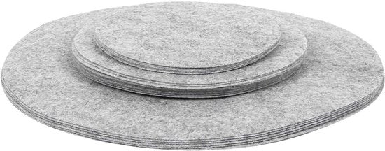 Copri Piatti Resistenti - Pieghevoli - Foderati in Velluto - Grigio - Grande Dimensione 25 cm - Copri Piatti da Tavola