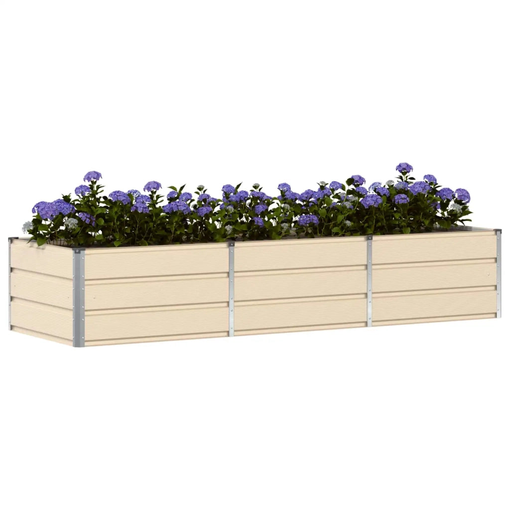 Fioriera-Vaso-Contenitore per Piante Avorio 240 x 80 x 45 cm Acciaio
