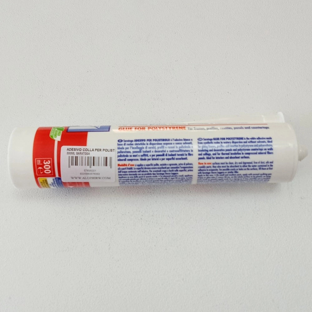 Saratoga 300ml adesivo colla bianca per polistirolo in cartuccia